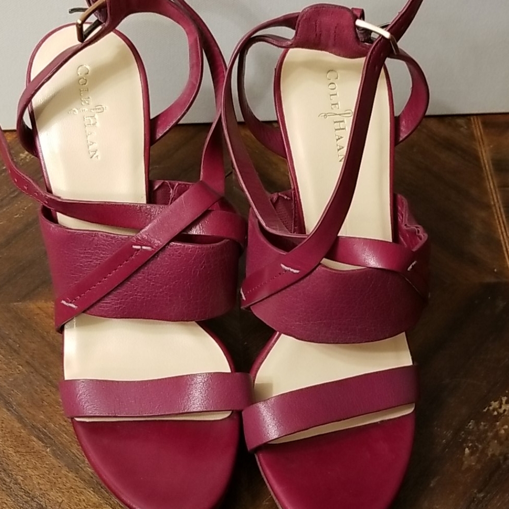 Cole Haan burgundy wedge